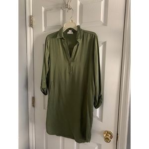 Size Small Army Green Long Sleeve Lounge Dress